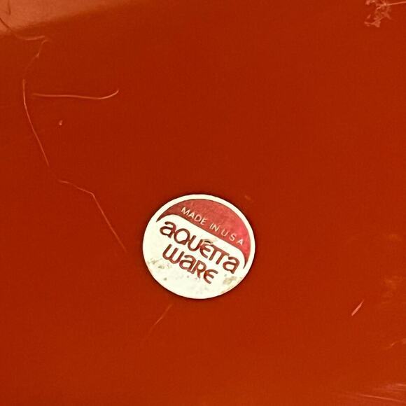 Vintage Retro Aquetta Ware Tissue Kleenex Holder Red Butterfly Floral Leaf MCM - Picture 10 of 13